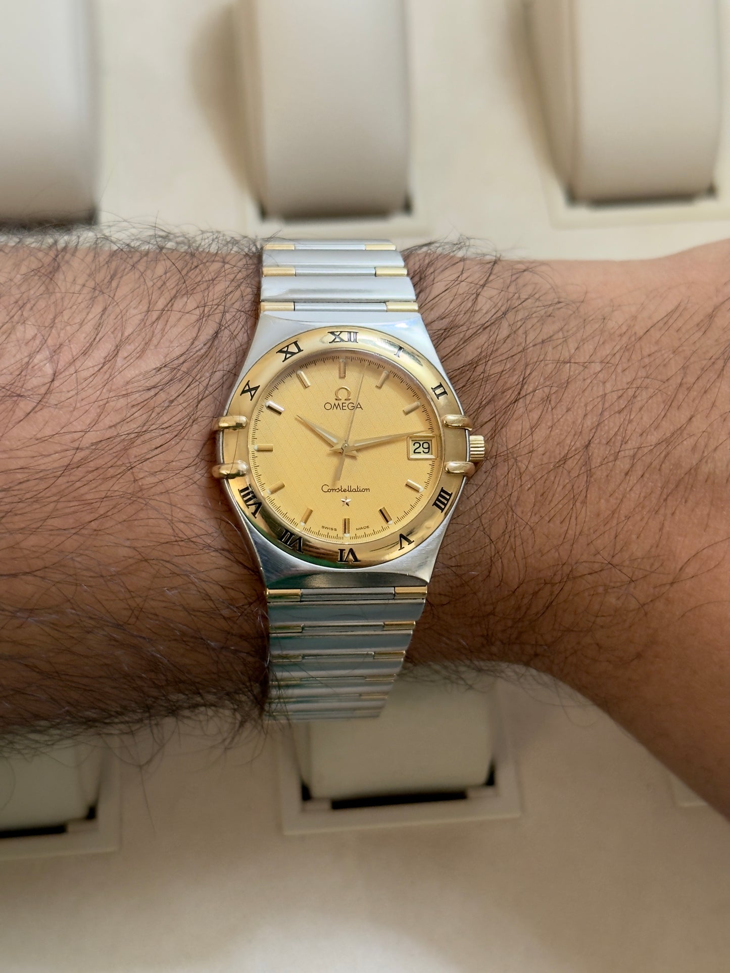 🟢 Omega Constellation Manhattan Puntas de Oro 18K (moderno) 🟢
