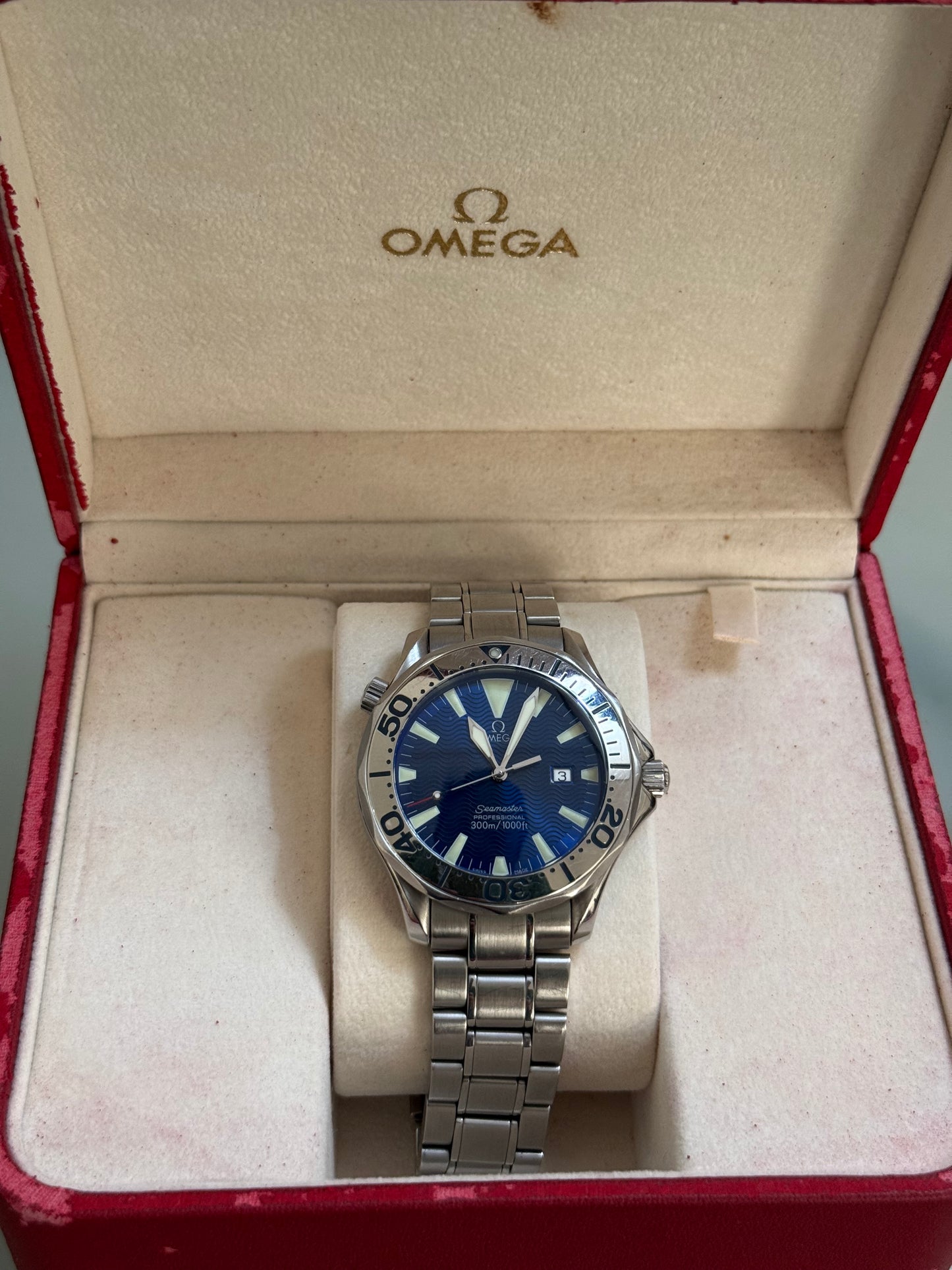🟢 Omega Seamaster Electric Blue Dial w/Box 🟢