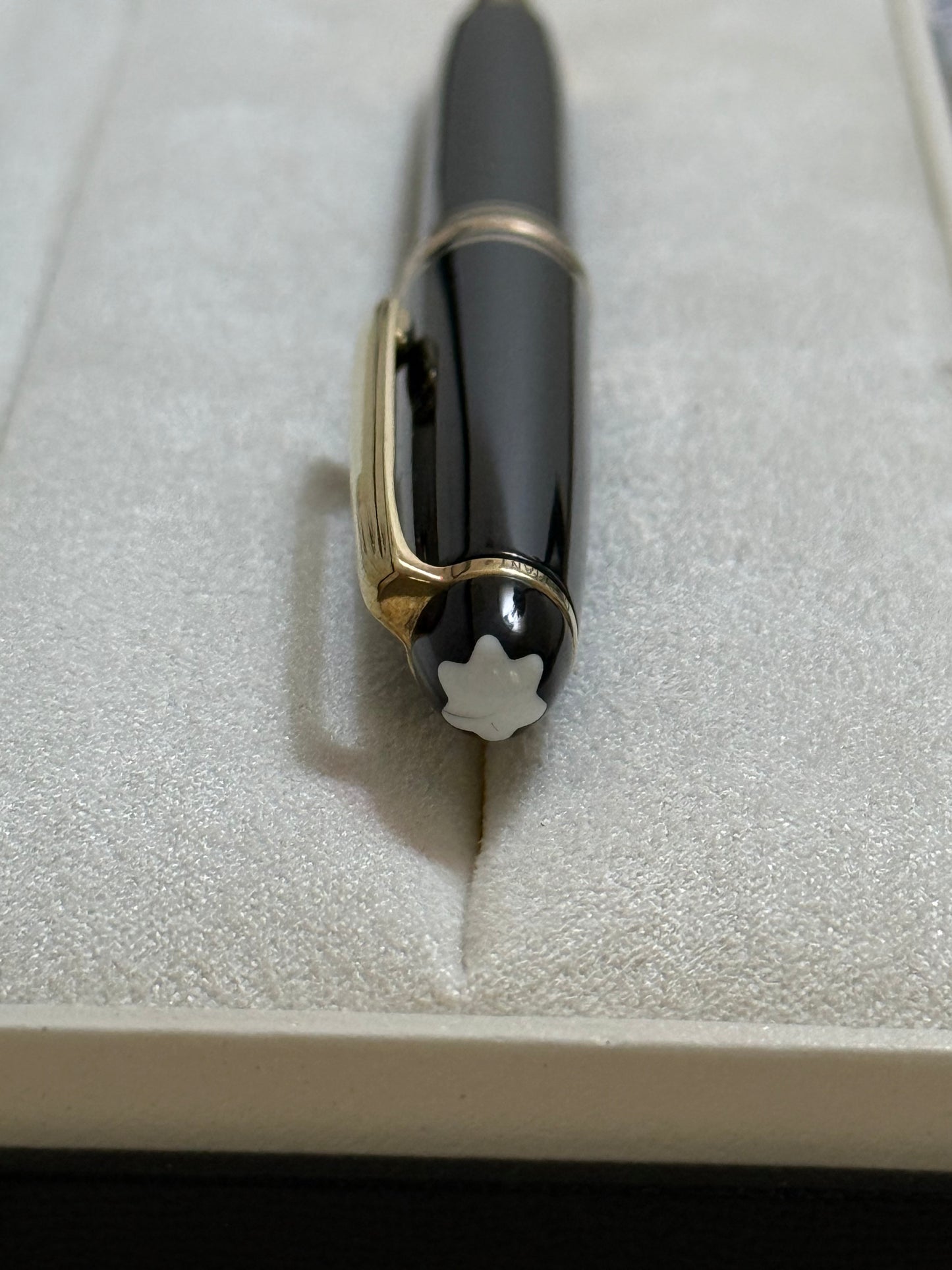🟢 Pluma Montblanc Meisterstück Classique Giratoria Chapado en Oro Amarillo w/Box 🟢