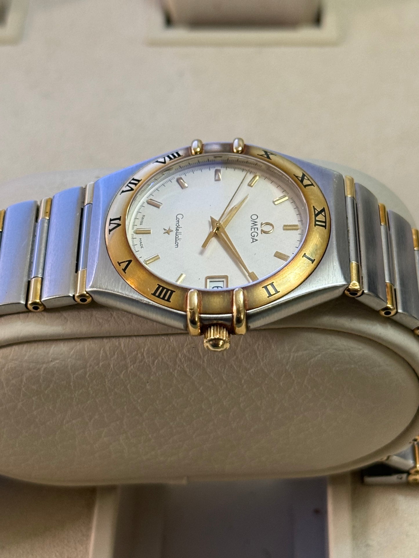🟢 Omega Constellation Manhattan Barras de Oro 18K (moderno) Box & Papers 🟢