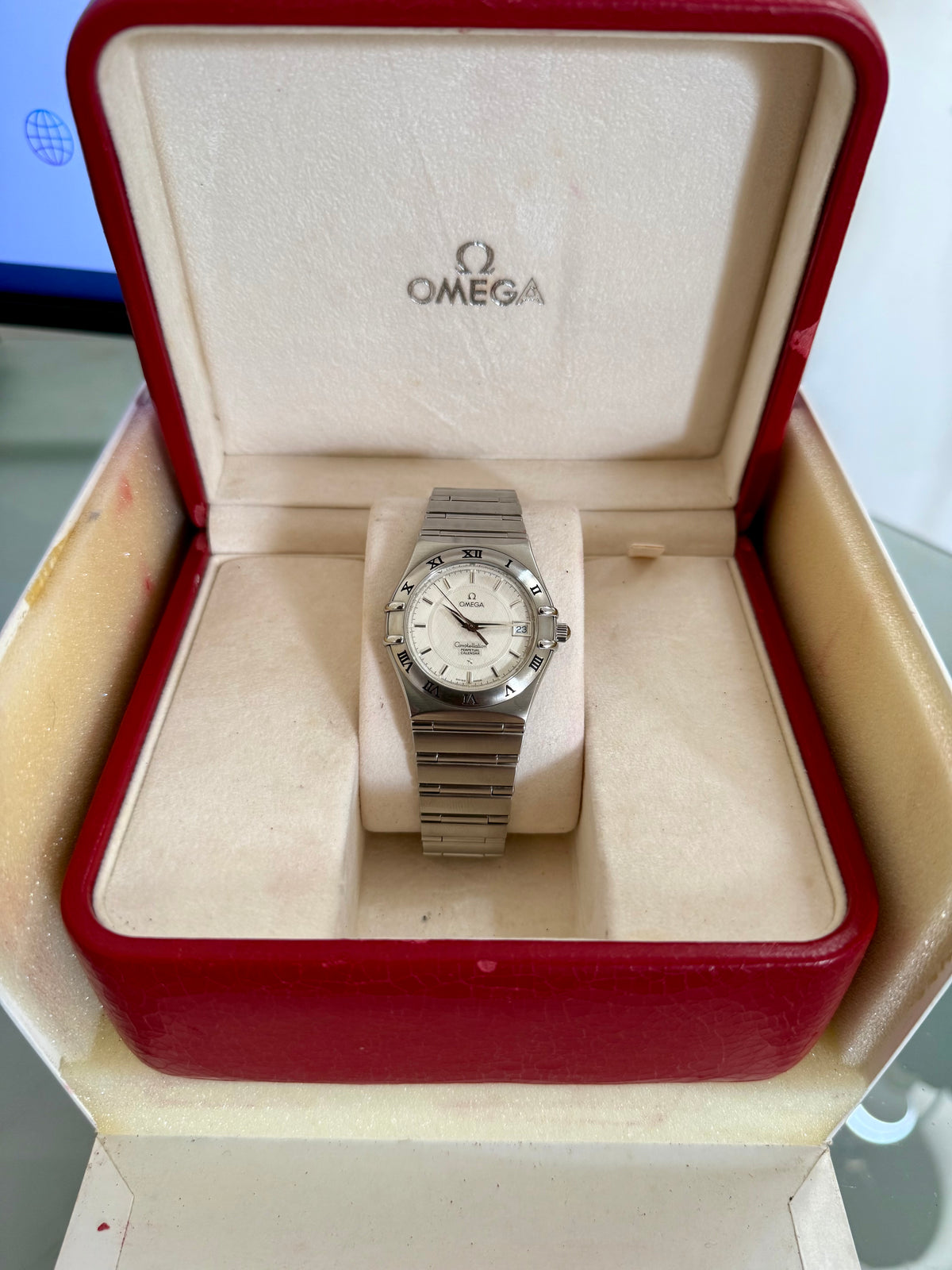 🟢 Omega Constellation Manhattan Perpetual Calendar Caja y Papeles 🟢
