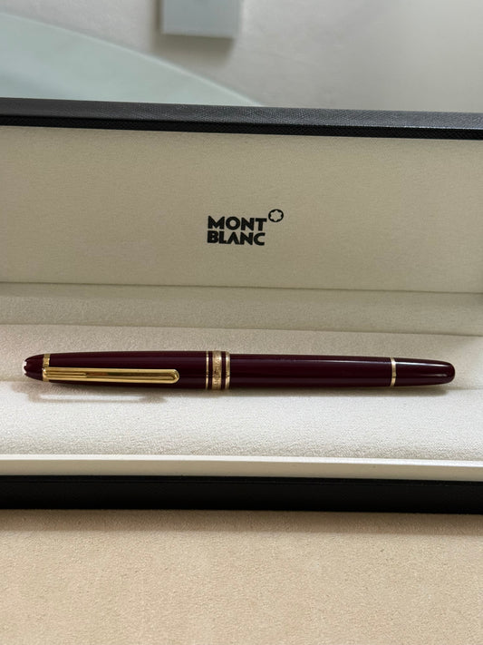 🟢 Pluma Montblanc Meisterstück Classique Chapado en Oro Amarillo (burgundy) w/Box 🟢