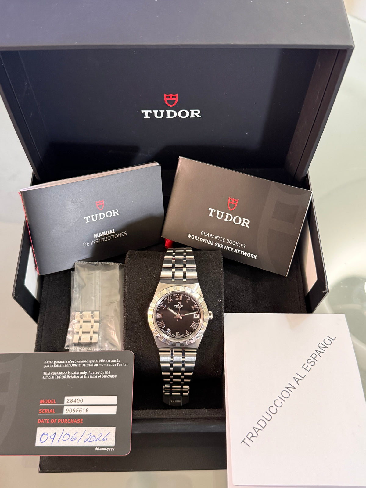 🟢 Tudor Royal Black Dial Box & Papers 🟢
