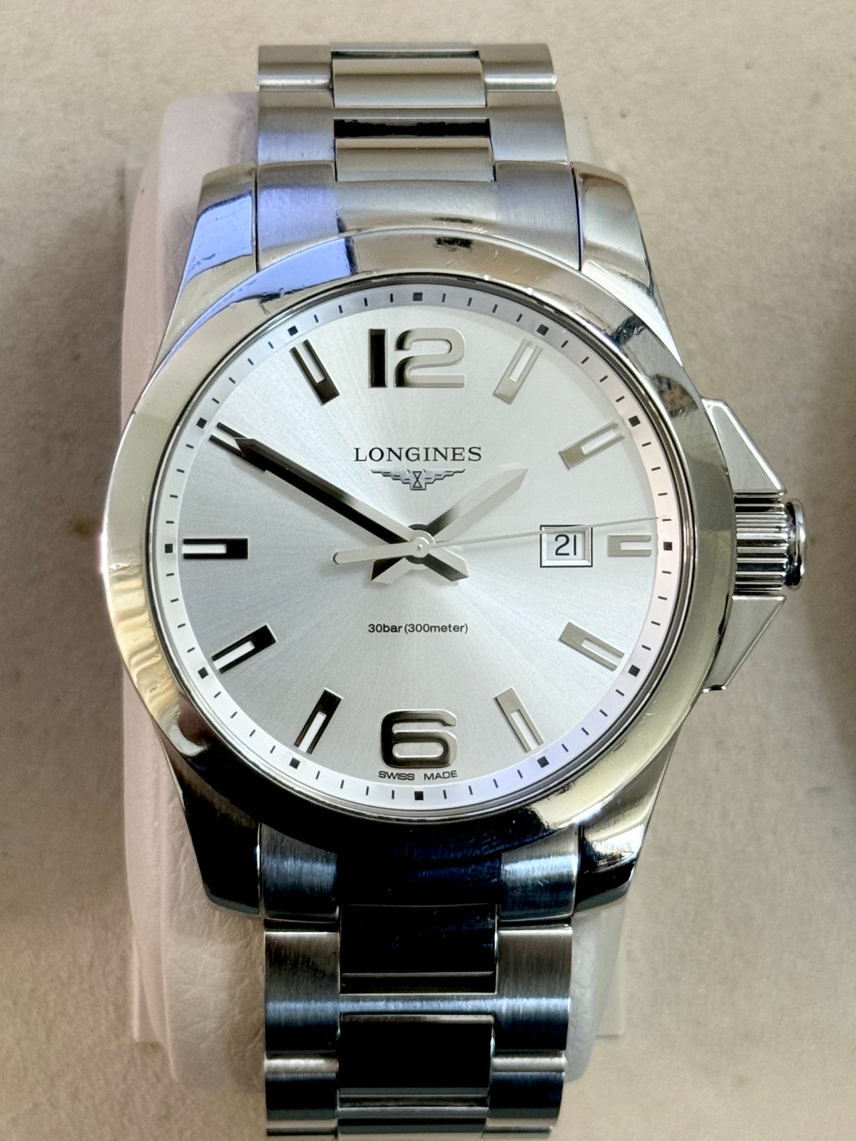 🟢 Longines Conquest Silver Dial + Box 🟢