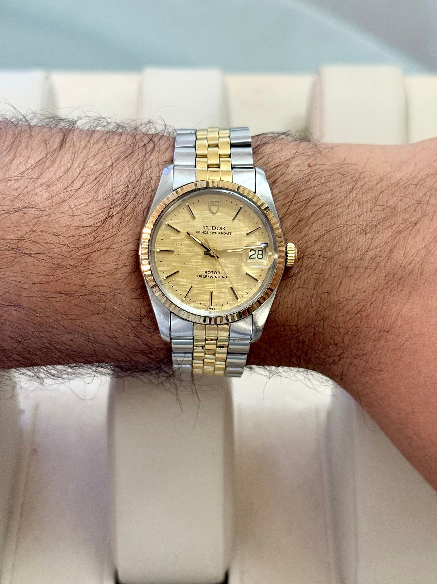 🟢 Tudor Prince Oysterdate Linen Dial by Rolex 🟢