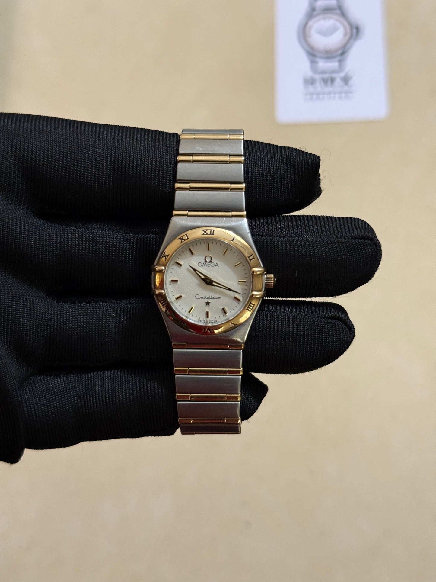 🟢 Omega Constellation Manhattan Lady Two Tone Barras de Oro + Box, Manual y Cubre Polvo 🟢