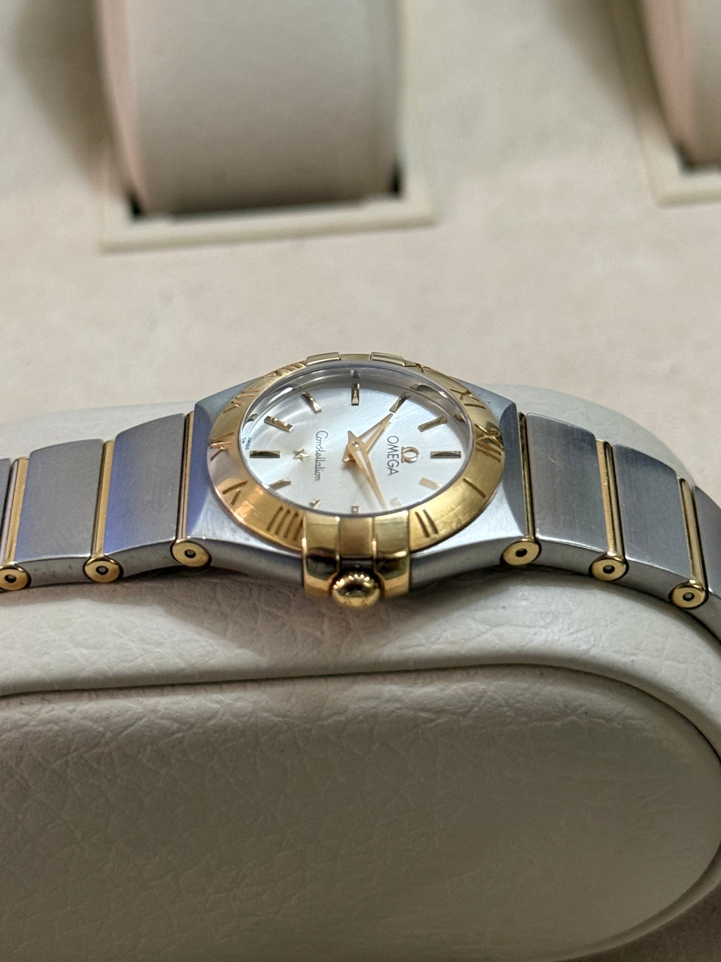 🟢 Omega Constellation Double Eagle Lady Two Tone Barras de Oro 🟢