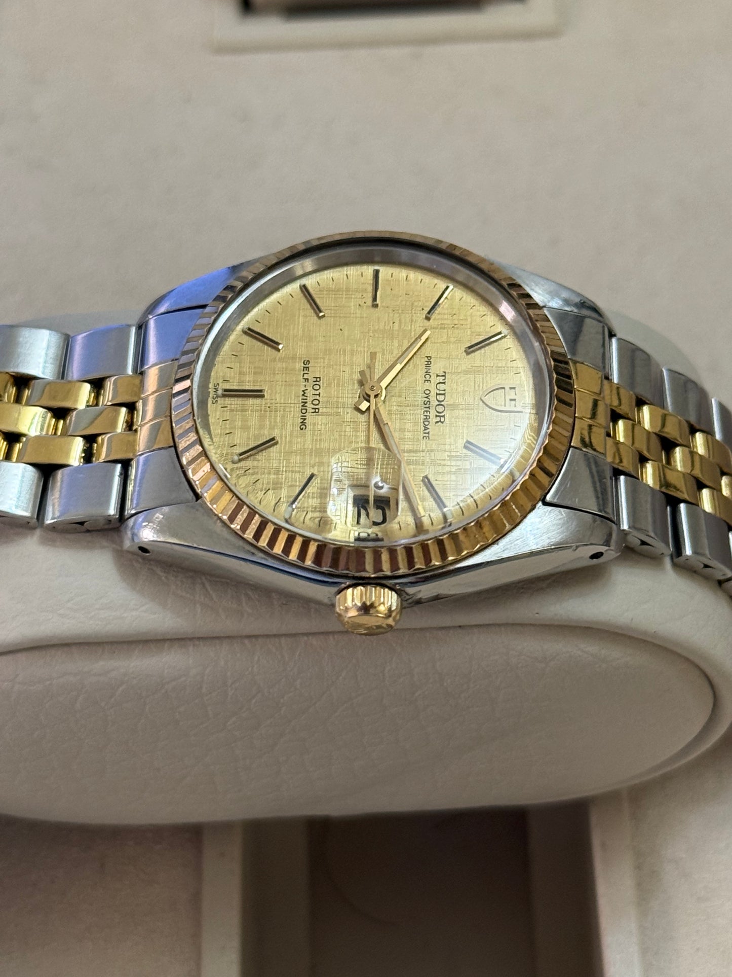 🟢 Tudor Prince Oysterdate Linen Dial by Rolex 🟢
