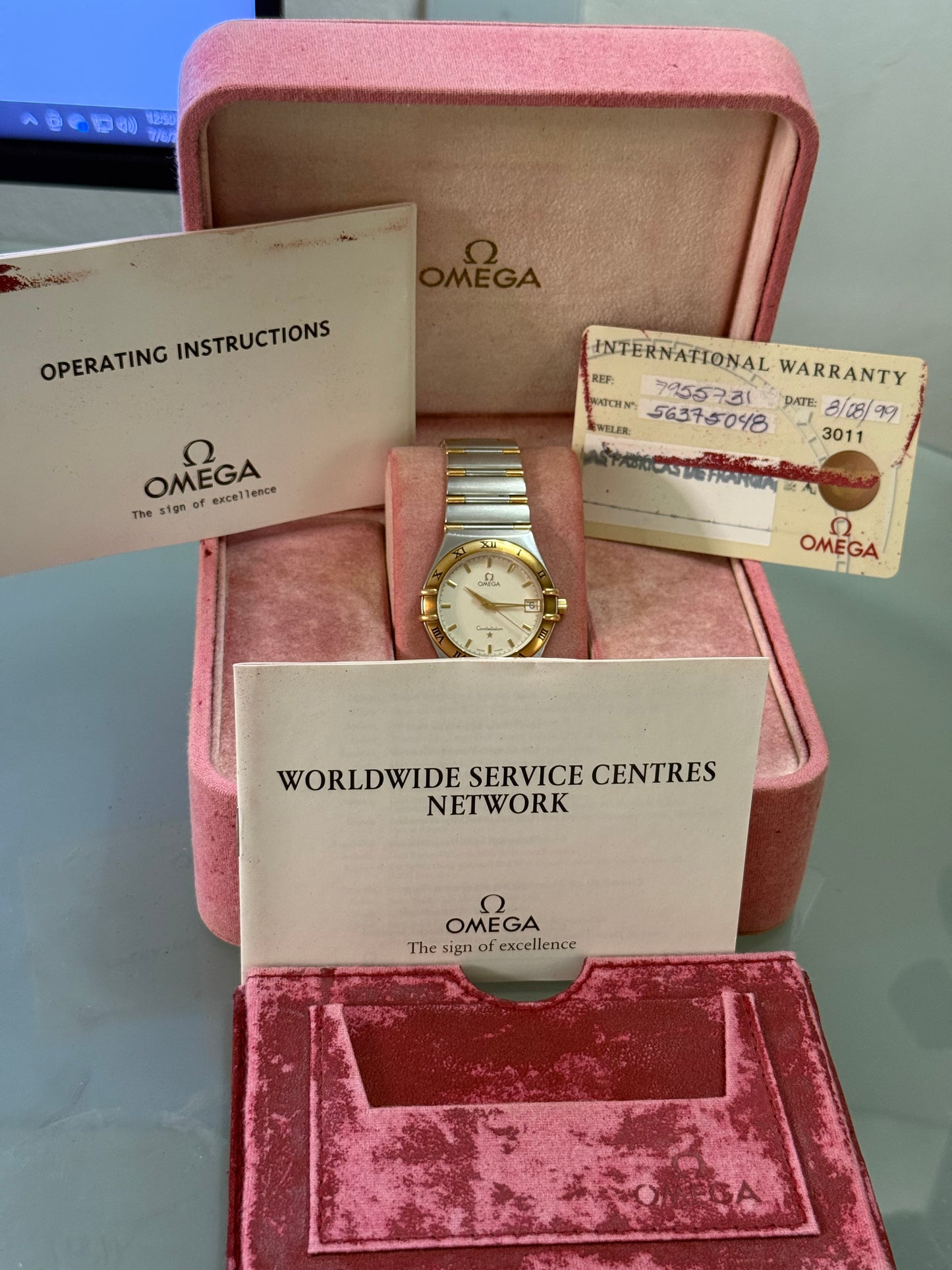 🟢 Omega Constellation Manhattan Barras de Oro 18K (moderno) Box & Papers 🟢