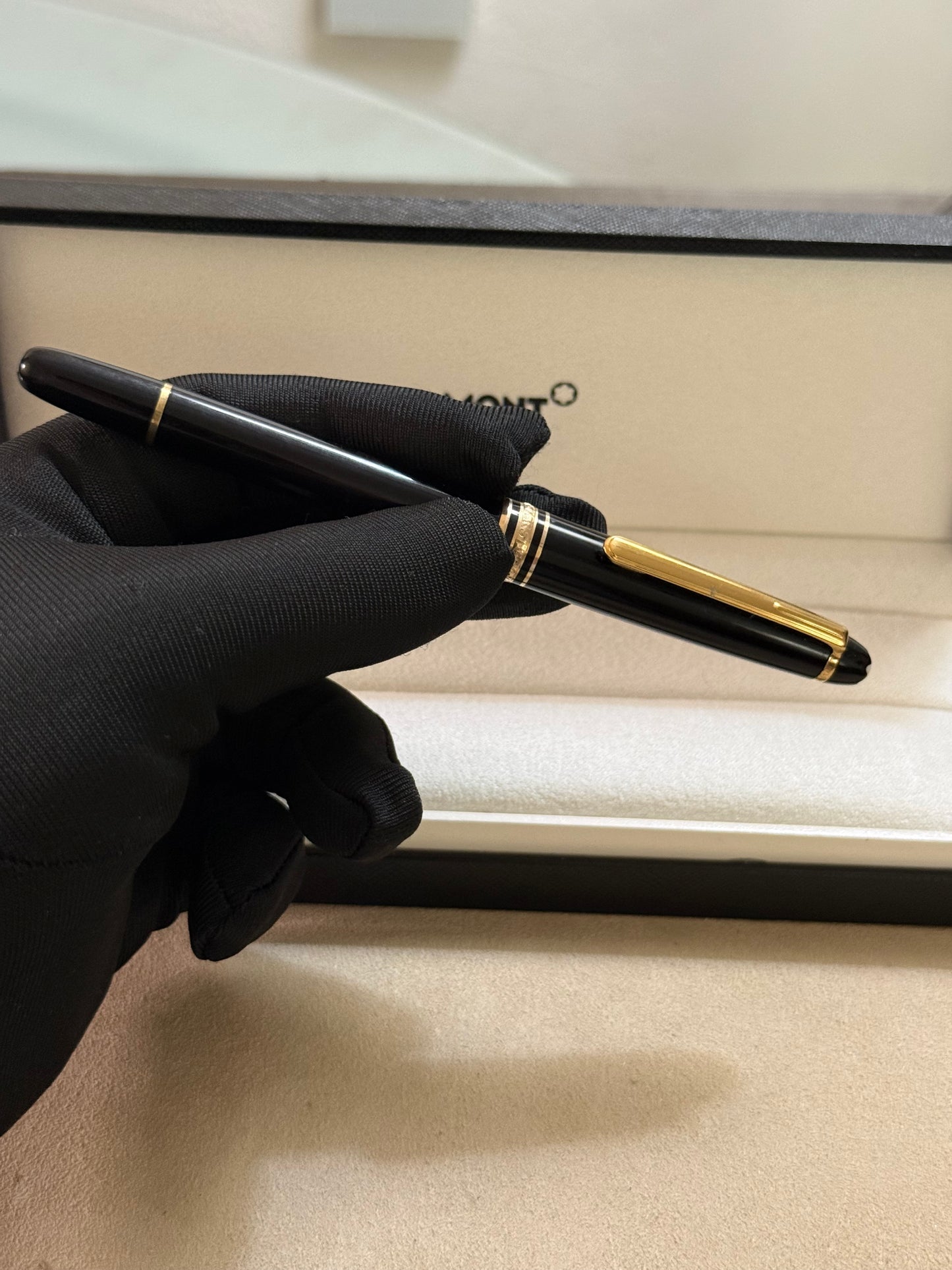 🟢 Pluma Montblanc Meisterstück Classique Chapado en Oro Amarillo w/Box 🟢
