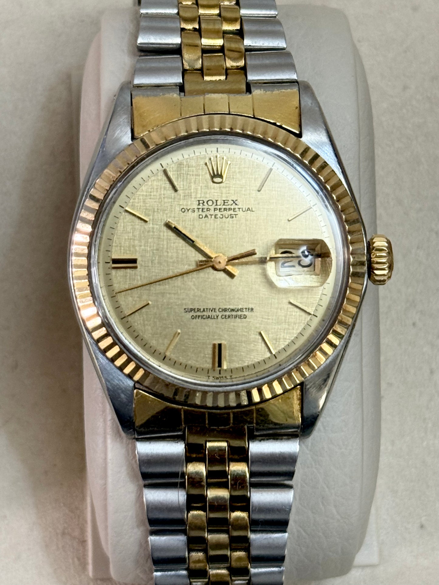 🟢 Rolex Datejust 1601 Linen Dial Two-Tone + Box 🟢