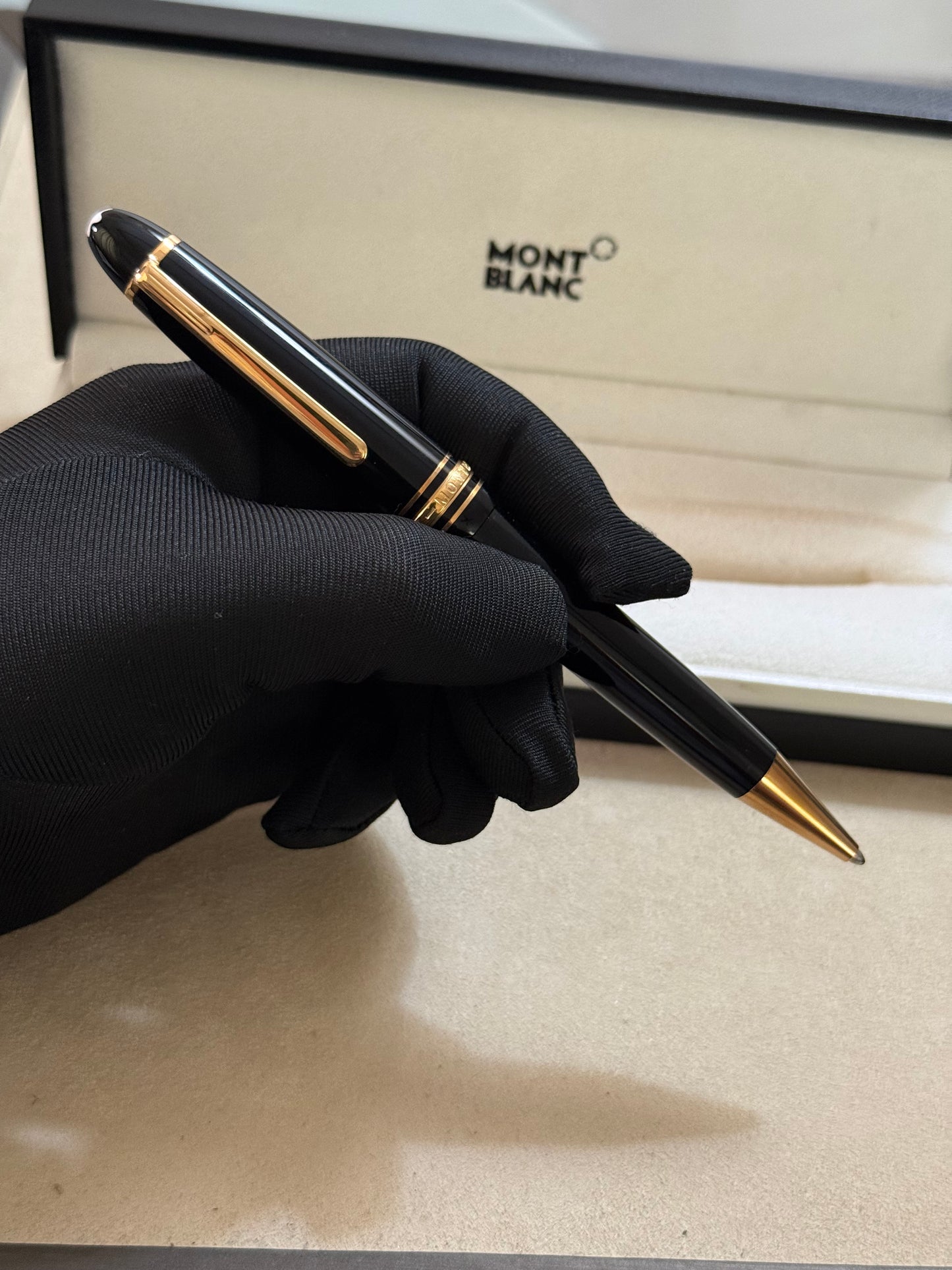 🟢 Pluma Montblanc Meisterstück LeGrand (XL) Giratoria Chapado en Oro Amarillo w/Box 🟢