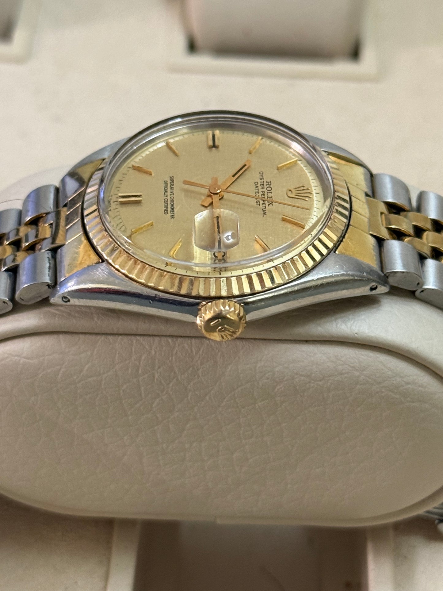 🟢 Rolex Datejust 1601 Linen Dial Two-Tone + Box 🟢