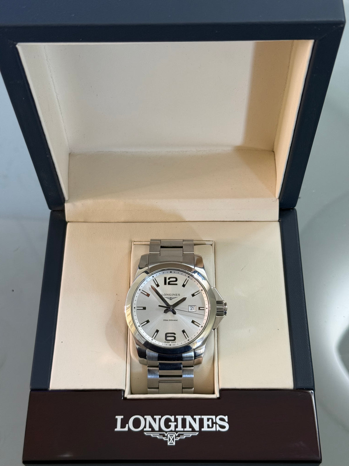 🟢 Longines Conquest Silver Dial + Box 🟢