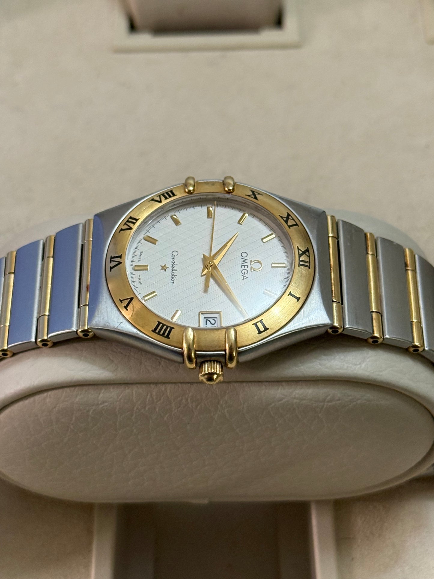 🟢 Omega Constellation Manhattan Barras de Oro 18K 🟢