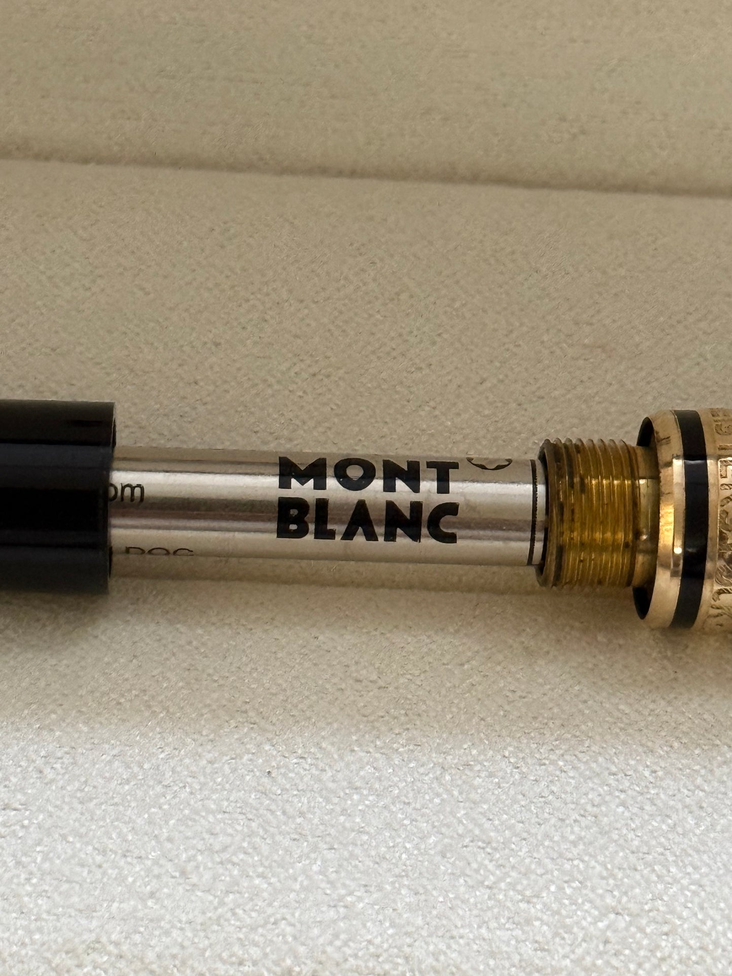 🟢 Pluma Montblanc Meisterstück Classique Giratoria Chapado en Oro Amarillo w/Box 🟢