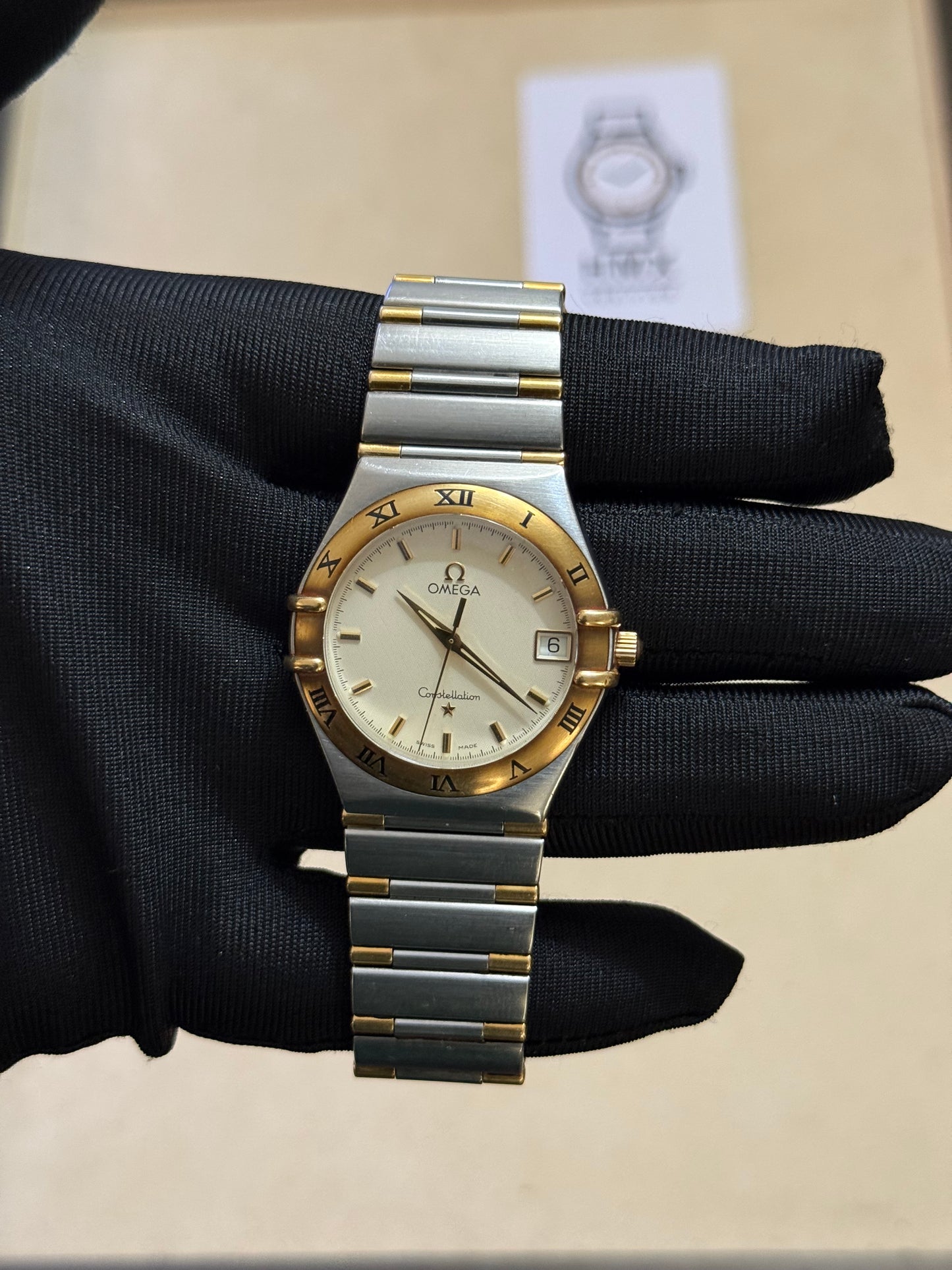 🟢 Omega Constellation Manhattan Barras de Oro 18K (moderno) Box & Papers 🟢