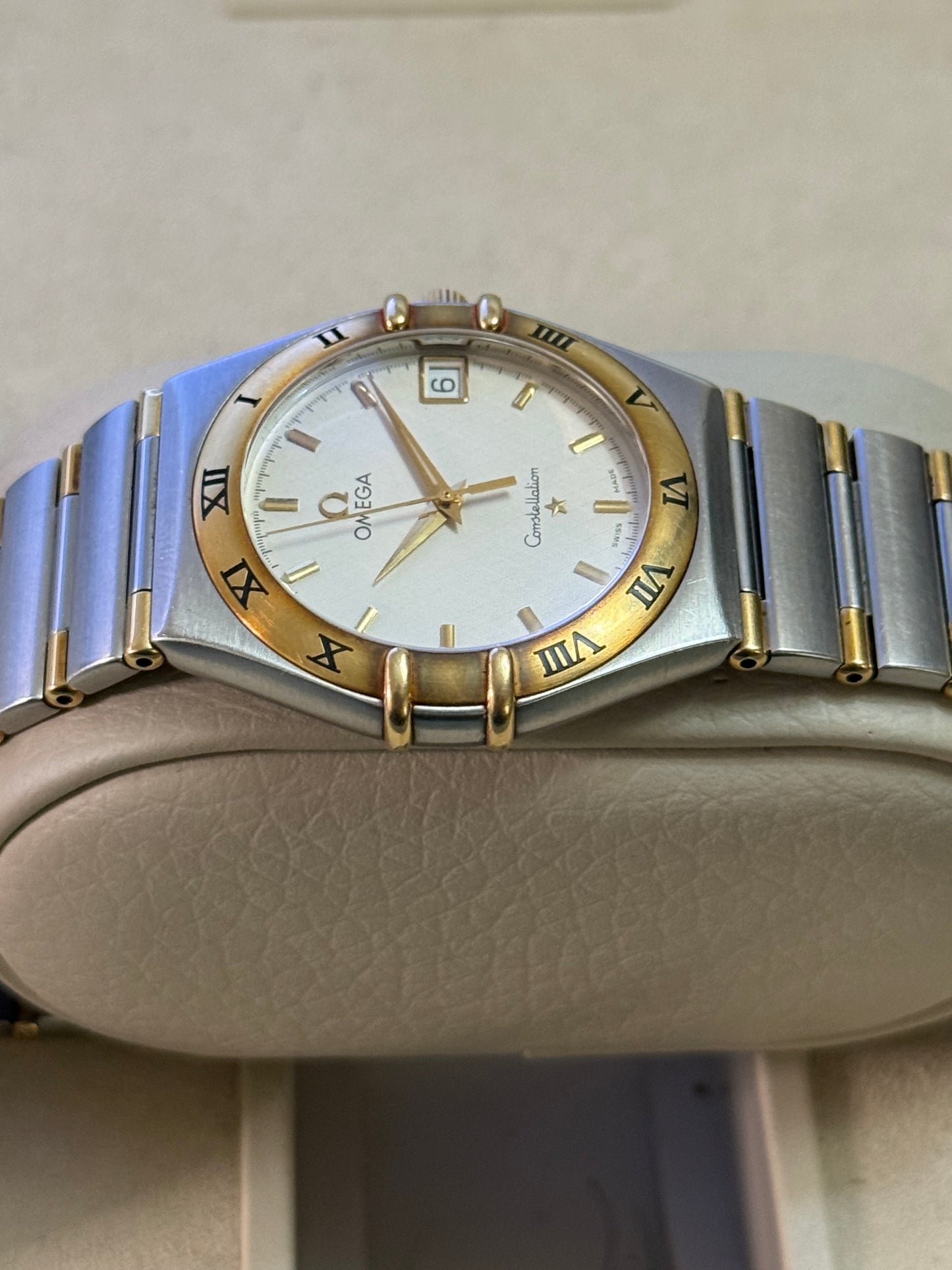 🟢 Omega Constellation Manhattan Barras de Oro 18K (moderno) Box & Papers 🟢