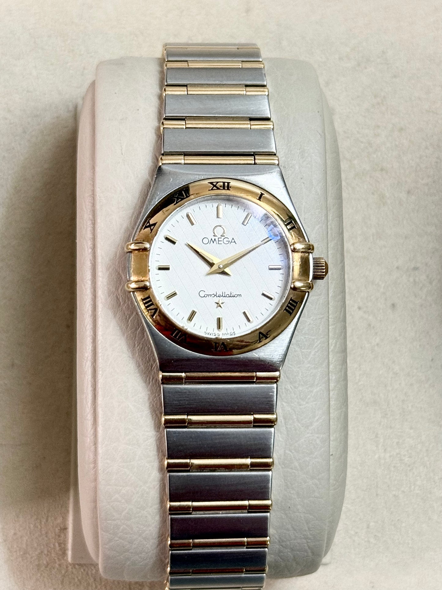 🟢 Omega Constellation Manhattan Lady Two Tone Barras de Oro + Box, Manual y Cubre Polvo 🟢