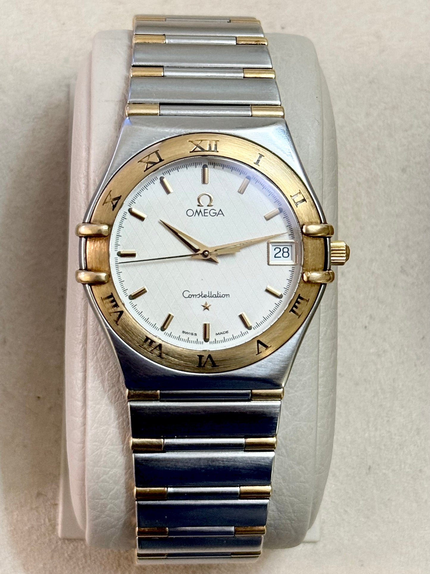 🟢 Omega Constellation Manhattan Barras de Oro 18K (moderno) + Box🟢