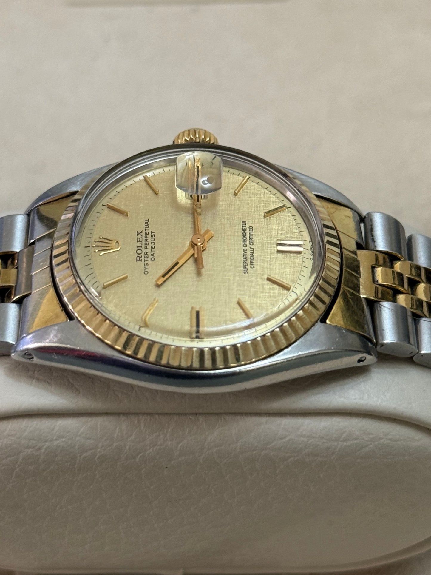 🟢 Rolex Datejust 1601 Linen Dial Two-Tone + Box 🟢